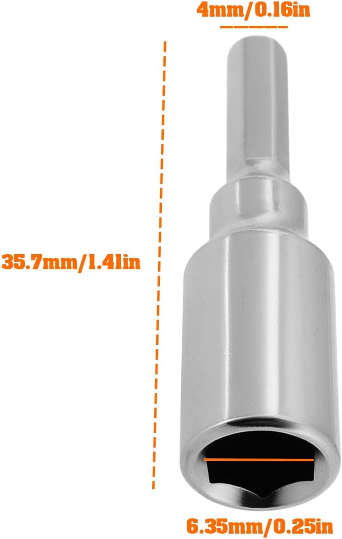 Briny River 2Pcs 4mm to 6.35mm(1/4") Magnetic Hex Bit for Manual Electric Screwdriver Converter - Image 4